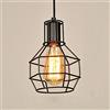 Mengjay Vintage Lampada a Sospensione Industriale Lampadario di Soffitto Retrò Luce Pendente E27 Base Paralume in Ferro per Bar,Ristorante,Studio,Cucina,Camera da letto,Nero