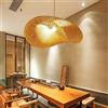 AHQX Tessitura Vintage Lampada A Sospensione Di Bambù Naturale E Rattan Intrecciato Creativa Nostalgico Regolabile E27 Chandelier Ristorante Room Camera Da Letto Living Room Cafe Bamboo Luci Pendenti