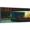 canvashop Quadro Edward Hopper Nighthawks Cm 100X50 Stampe Da Parete Su Tela Canvas Quadri Moderni Soggiorno Arredo Casa Arte