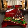 Loussiesd Set di biancheria da letto con Trapunta natalizio con glitter colorati per albero di Natale per ragazzi ragazze capodanno vacanze piumino taglia 135x200cm