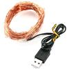 FINIVE 2/5/10 m LED Luci di Natale a LED di filo di rame USB per albero di Natale, 5 V USB Twinkle Rope Light, Home Party Wedding Hanging Lamp Ornamento - Multicolore 5 m