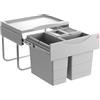 Hailo 3644731 Pattumiera TR Swing 50.3/29 da 500 mm di larghezza per armadi con porta girevole, grau, plastica, 2900