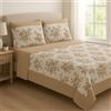 Corredocasa Completo Lenzuola in Flanella Morbida e Calda - 2 Piazze - Letto Matrimoniale - Ideale per l'inverno, Caldo Cotone Made in Italy, Lavabile in Lavatrice (Matrimoniale, Beige Fiori)