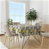 NARCISO Tovaglia 240x140 da 12 posti in Tessuto 100% Poliestere con Trattamento NO STIRO, Copritavola Rettangolare Cucina, Tovaglie Tavolo Moderno Rettangolari, Copritavolo Maiolica Blu Limoni