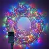 Partenopea serie stringa catena luminosa di luci 300 LED per albero di Natale da Esterno natalizie ed Interno controller con 8 giochi di luce e Memoria cavo trasparente (LUCE MULTICOLOR, 15 metri)