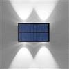 Partenopea Applique LED da Esterno a Parete con Pannello Solare Effetto Up&Down Modalità Luminosità Regolabile Ideale per Decorazione (Luce Fredda 6500k)