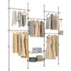 SoBuy Telescopic Appendiabiti da Terra, Robusto Stand Appendiabiti con Aste e Ripiani, Armadio Aperto Regolabile per Camera da Letto, Porta Abiti Grigio KLS04-II-HG