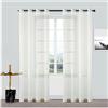 Generico Tende Damascate da interno coppia 280x140 cm occhielli 4 cm coprenza media per balcone o finestra per ambienti moderni o classici tessuto leggero decorativo (Argento)