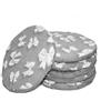 Russo Tessuti Set 6 Cuscini Sedie Rotondi Cucina Coprisedia Elastici Imbottiti Tinta Unita-Fiocco Grigio