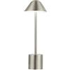 PYRAMIDEA Lampada da Tavolo Ricaricabile senza fili con Presa USB, 3 colori, Led regolabile, Silver LRP12S
