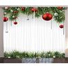 ABAKUHAUS Natale Tenda, Albero Balls Ornamenti, Casa Arredamento Elemento Distintivo Due Pannelli Set, 280 x 225 cm, Bianco Verde Rosso