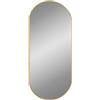 vidaXL Specchio da Parete Dorato 80x35 cm Ovale