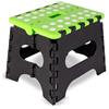 Generico Sgabelli per camerette bagno cucina giardino per bambini e adulti in PVC con maniglia portata fino 150 kg (Nero - Verde, 17 x 21 x 18)