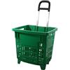GERSO - Carrello spesa 55 litri con ruote Cestino spesa in plastica ABS, mobile, di colore verde