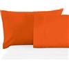 BANZAII TEXTILE INNOVATOR ONLINE Banzaii Coppia Federe Cuscini Letto in Microfibra 50x80 cm, Anallergiche, Antiacaro, Made in Italy, Arancio Scuro