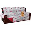 Tata Home Copridivano Trapuntato Fronte Fantasia e Retro Tinta Unita Double Face Reversibile Misura 3 Posti con Elastico Antiscivolo Colore Bordeaux