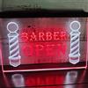 REWIS Insegna al Neon a LED Open per Barbiere, alimentata Tramite USB, con 3 Livelli di intensità Luminosa dimmerabile, Ideale per Decorare saloni di Parrucchieri.,White Red,40x30cm