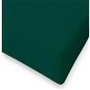 SpazioTessile - Lenzuolo con Angoli Matrimoniale Cotone Certificato Oeko-Tex, Lenzuola Matrimoniali Cotone con Elastico, Lenzuolo Sotto con Angoli, Made in Italy - 160x190 Angolo h25 cm, Verde Scuro