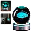 Les-Theresa Sfera Di Cristallo Del Sistema Solare 3d, Sistema Solare Lampada, Lampada Da Comodino A Sfera Con Sistema Solare Led Galaxy Planet Nightlight Regalo Decor, Regali Per Donne E Uomini, Compleanno (B)