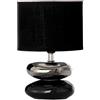 D'CASA dcasa - Lampada da comodino orientale nera in ceramica per camera da letto Arabia