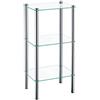 kela 18100 Scaffale, 3 Ripiani, Metallo/Vetro di Sicurezza, 40x 30x 76 cm, Lars, Cromato