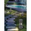 Partenopea® Lampione a led lampioncino lampada illuminazione da esterno palo da giardino prato vialetti e sentieri moderno 15w 1600 lm (Grigio 30 cm, Luce naturale 4000K)
