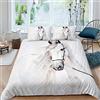 Loussiesd Set di da Letto per Letto Singolo con Motivo a Cavallo Bianco con 3D,Motivo Cavalli,2 Pezzi,Set Copripiumino con Animali Selvatici,copriletto con 1 Federa in Morbida Microfibra con Cerniera
