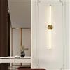 TZSMUM Applique da Parete Interni LED Lampada da Parete Moderna Lunga Lineare Design Decorativa Lampada a Muro Oro Ferro per Soggiorno Camera da Letto Corridoio (Luce Neutra,60cm)