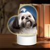 MXZERFKGLA 3D Night LED Light Lamp Bases Acrilico Love Lampade Shih Tzu Dog Night Light LED Lampada da comodino Lampada da tavolo Acrilico Lampade da tavolo Ringraziamento Compleanno Regali