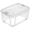 eacommerce Contenitore in Polipropilene Multiuso Storage Box con Coperchio a chisura con clip (43 Litri - 56x39,5x29 cm, Cemento)