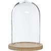 ATMOSPHERA CREATEUR D'INTERIEUR - Cloche in vetro e legno H26cm