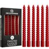 DECO EXPRESS Candele Lunghe Spirale, Set da 6 Candele Antigoccia Contorte, Lunga Durata, Non Profumato per Decorazione Casa, San Valentino, Festa della Mamma (Rosso, Set da 6)