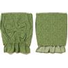 PARAMAISON Coprischienale Sedia Imbottito, Set 2 Pezzi, Set 2 Pezzi, Design Shabby Chic Unito, Sfoderabile, con Elastico, Fiocco | Largo 45cm Altezza 40/47 cm | Verde