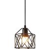 Mengjay Plafoniera Lampadario, Semi-Flush Mount Vintage Industriale Soffitto Luce, Lampada a Sospensione in metallo nero gabbia ferro per corridoio, portico, camera da letto, ecc