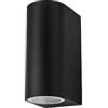 Partenopea® Applique lampada da parete a muro gu10 max 35w x 2 led per interno esterno IP65 moderno faretto biemissione (curvo nero, lampadine escluse)