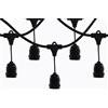 MULIN 5M Catena Luminosa Esterno Prolungabile 10 Portalampade E27 Cavo Nero Prolungabile Fino a 1000W IP54 Decorative Esterno Patio Cortile Matrimonio Feste Giardino|5M, 10 Portalampade, Nero
