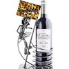 Brubaker Titolare Bottiglia di Vino Supporto Vigile del Fuoco su Scala Oggetto Decorativo Metallo con Biglietto d' Auguri per Vino Regalo