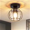 ZMH Lampada da soffitto moderna in cristallo : luce da corridoio E27 nera