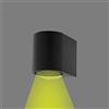 Partenopea® Applique lampada cubo da parete a muro gu10 max 10w led per interno esterno IP65 moderno faretto monoemissione (Tondo Nero, Luce Calda 3000K)