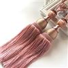 Lioaeust Fermatenda per tende, 2 pezzi, grandi fermatenda con sfera e nappa, fermatenda a mano per tende a maglia per casa e ufficio, decorazione per tende (rosa)