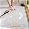 DINGC Tappetino doccia antiderapant con ventose e fori di drenaggio, tappetino doccia con cuscino massaggiante, tappetino da bagno doccia grande per doccia da bagno 70 x 40 (bianco) 70 x 40 (ovale)