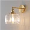 NOKTAI Applique da Parete Lampadari da Bagno Lampada da Parete in Vetro con Paralume in Vetro a Strisce Trasparenti Applique Moderne di metà secolo Illuminazione da Parete con Braccio OSC