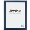 yd. Your Decoration - Cornice 30x40 cm - Cornice Decorativa Parete in Legno con Vetro in acryl - Antiriflesso - Ottima Qualità - Blu Scuro Spazzato - Mura