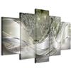 murando Quadro Astratto Fiori 225x112 cm 5 pezzi Stampa su tela XXL Immagini moderni Murale Fotografia Grafica Decorazione da parete Soffione grigio verde argento