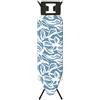 STANEW Asse da stiro 122 x 38 cm, Tavolo da Stiro pieghevole, Sistema Di Chiusura Di sicurezza, Regolabile In Altezza, Con Rivestimento In Cotone 100%(Blu con stampe)