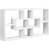 HOMCOM Pensile Libreria da Parete Sospesa 8 Vani 85x14.5x47.5cm Bianco