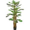 HOMCOM Pianta Artificiale da Interno da 185 cm in Vaso con 42 Foglie, Palma Finta Realistica in PE e Cemento per Interno ed Esterno, Decorazione per Casa Ufficio Giardino, Verde
