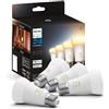 Philips Hue White Ambiance Lampadina LED Smart, Bluetooh, Attacco E27, 9W, Dimmerabili, Luce Bianca Calda, Bianco, confezione da 4