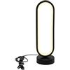 Generico Lampada Da Tavolo LED Circolare Dimmerabile Con 3 Modalità Di Luce - Luce Notturna Decorativa Minimalista Per Comodino Studio Soggiorno | Alimentata USB Metallo Lega Alluminio | 30,5x10cm