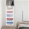 LANTUS Set di 5 scatole organizer per armadietti, organizer per cassetti pieghevoli e portaoggetti per vestiti, armadietto, documenti da ufficio in plastica, 33 x 42 x 90 cm, 5 strati (bianco)